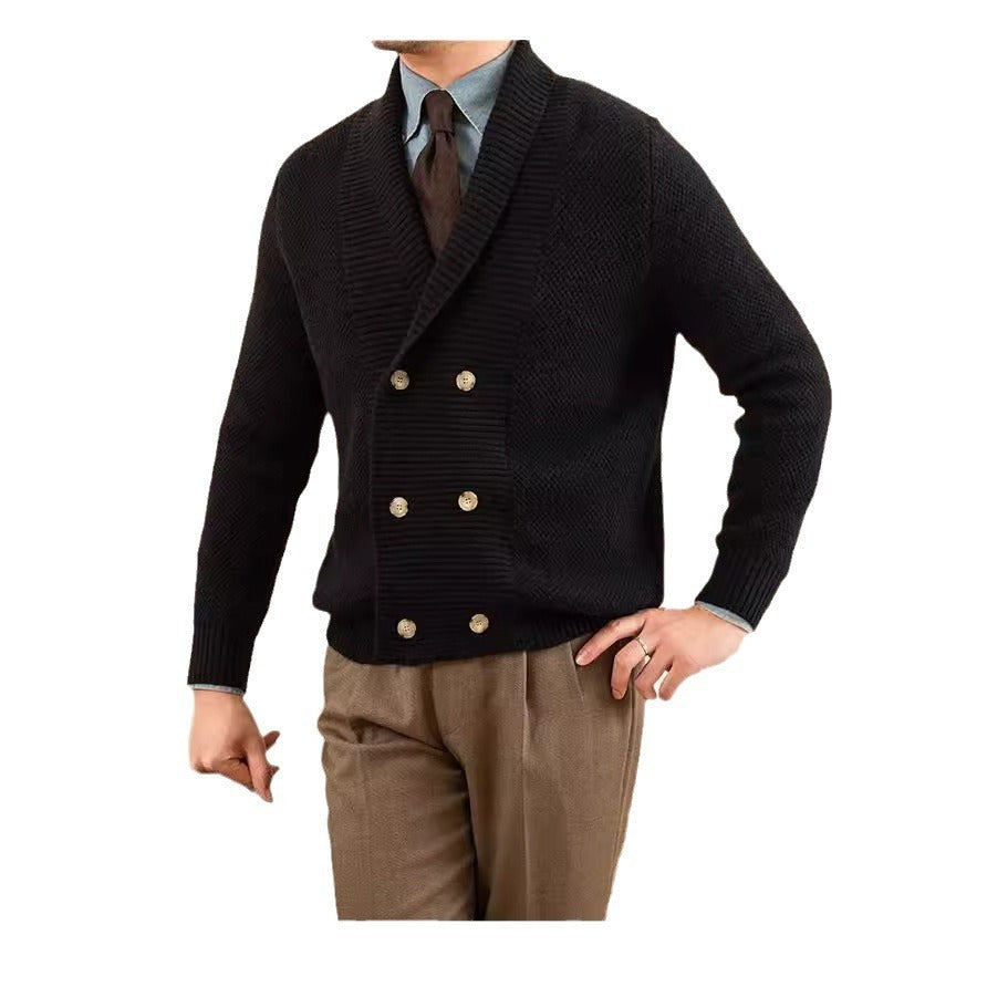 Fall Winter Men Coat V-neck Sweater