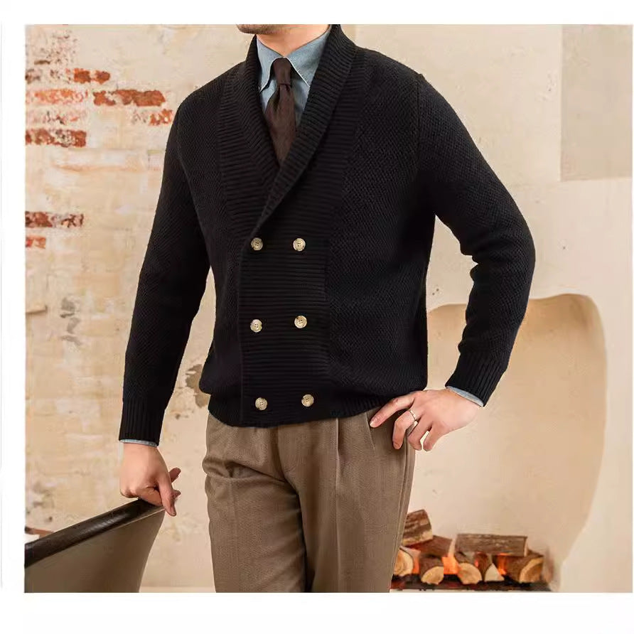 Fall Winter Men Coat V-neck Sweater